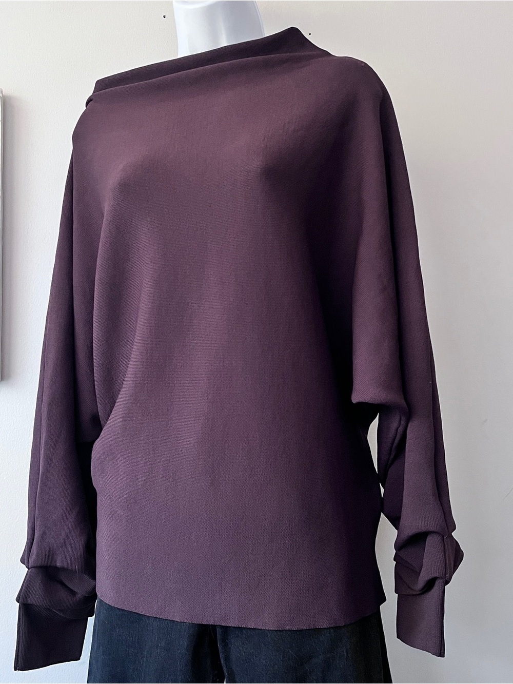 Zara Boho Chocolate Brown Boatneck Dolman Women’s Sweater Size L